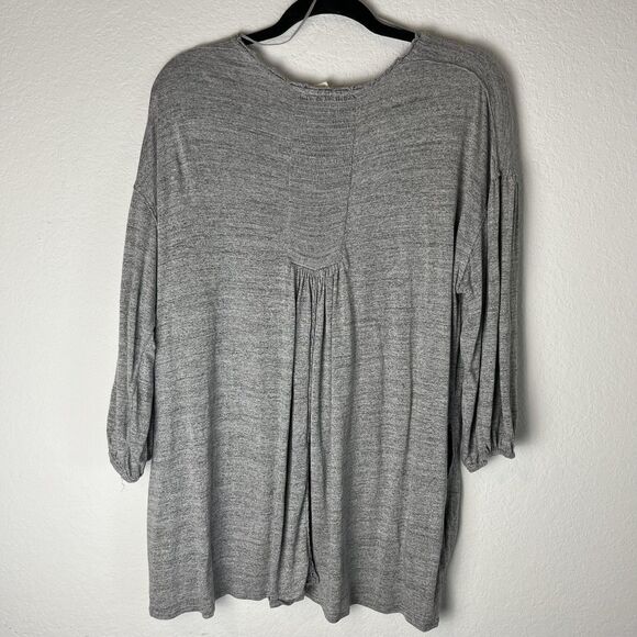 We The Free Sweater Womens Medium Gray Oversized Linen Blend Boho Tunic Top - Picture 5 of 7